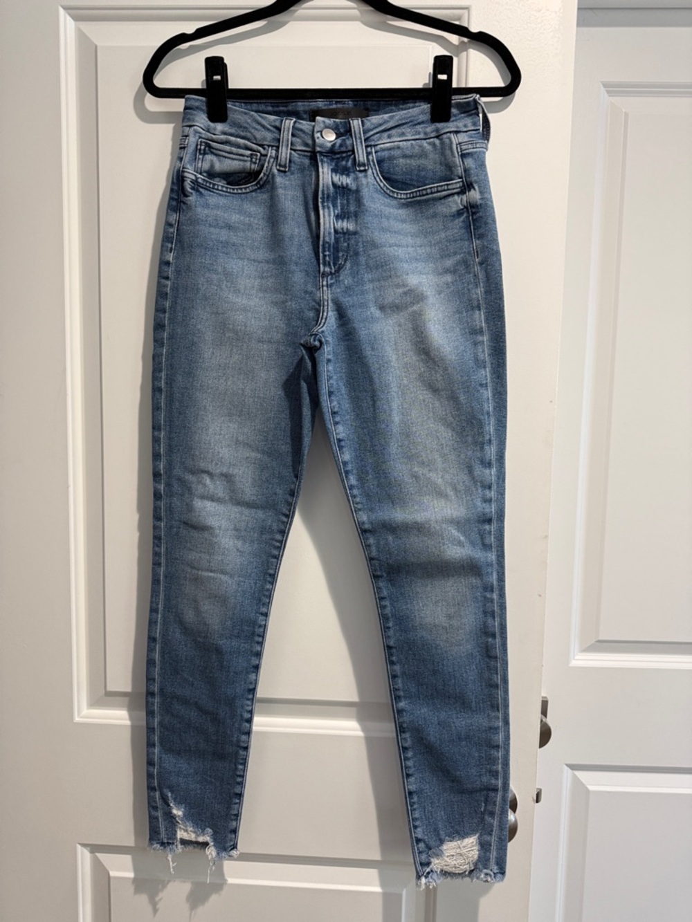 Joe’s High-Rise Light Blue Women’s Raw Distressed Hem Skinny Jeans